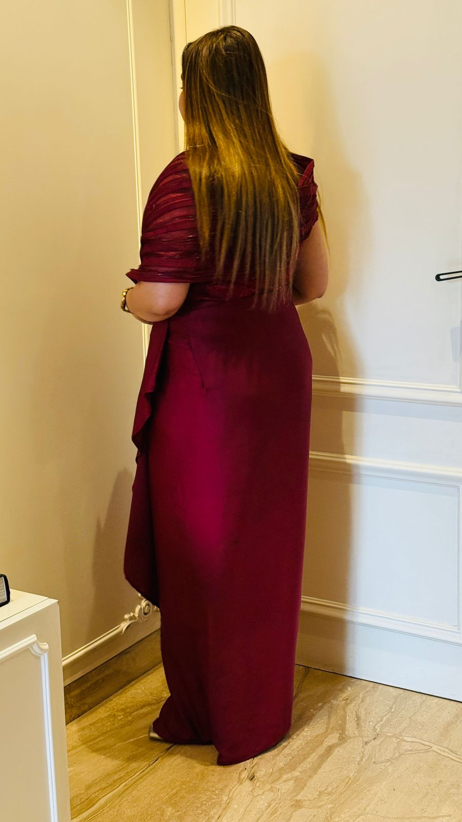 Amora Saree Gown- Maroon